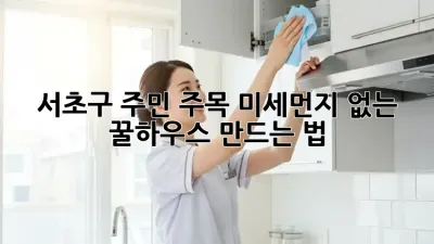 🏡 서초구 주민 주목! 미세먼지 없는 꿀하우스🍯 만드는 법